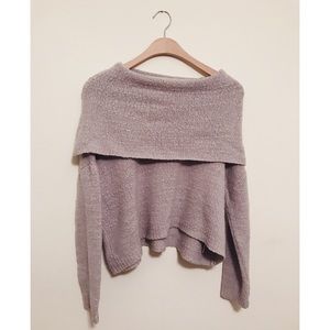 Lavender Off-Shoulder Sweater